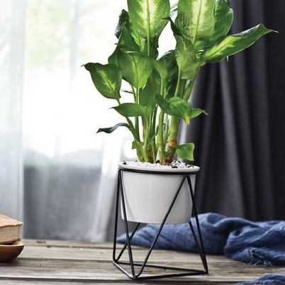 black and white geometric plant pot Triangle Stand & Planter (Black) – The Geometric Planter
