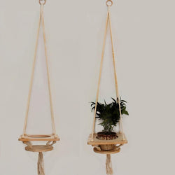 macrame hanging planter with pot Macrame Plant Well – The Geometric Planter