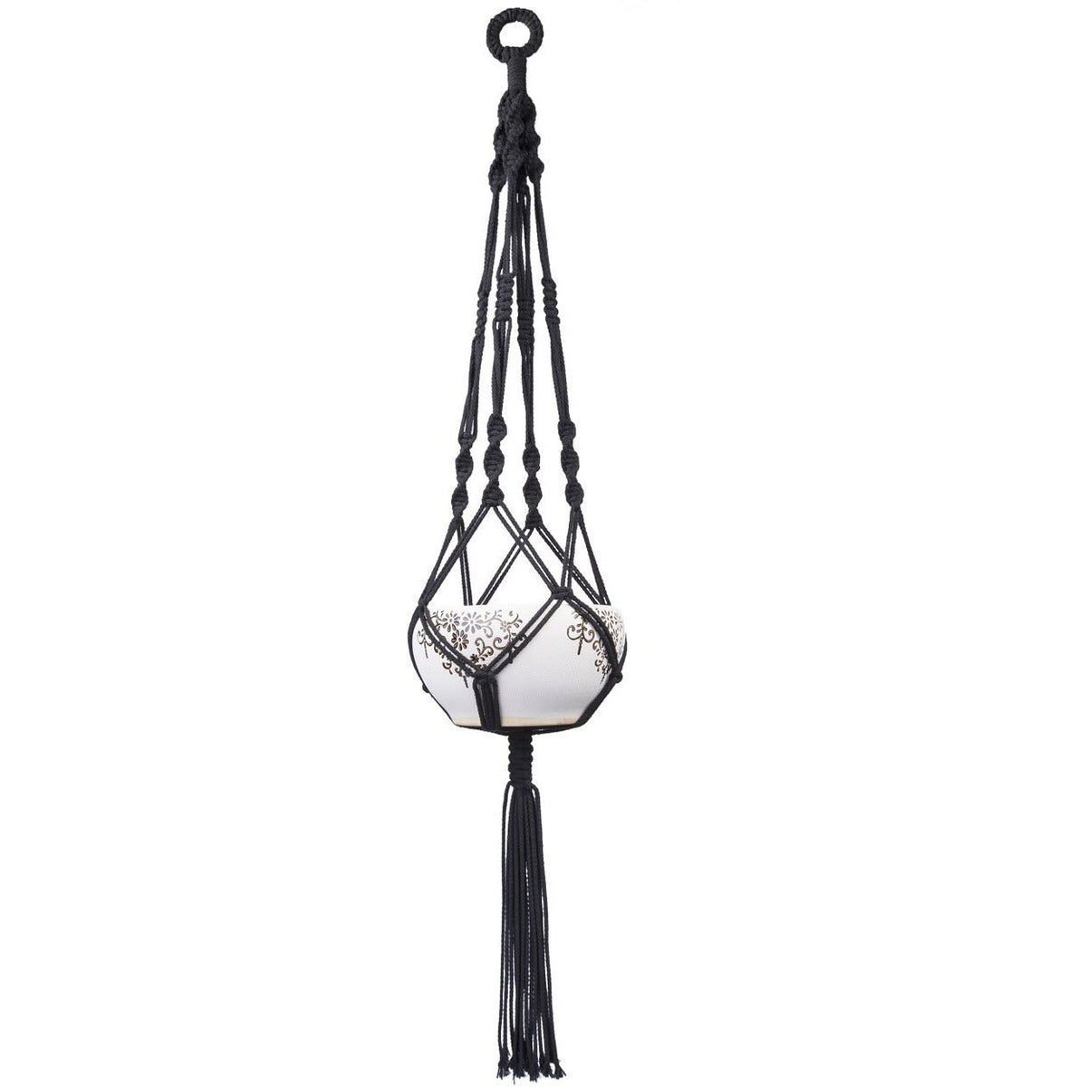 black and white macrame plant hanger Colorful Hangers (3 colors) – The Geometric Planter