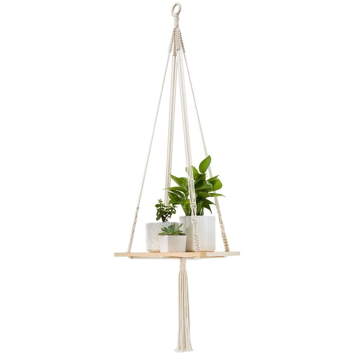 macrame plant hanger with glass shelf Dreamer Shelf – The Geometric Planter